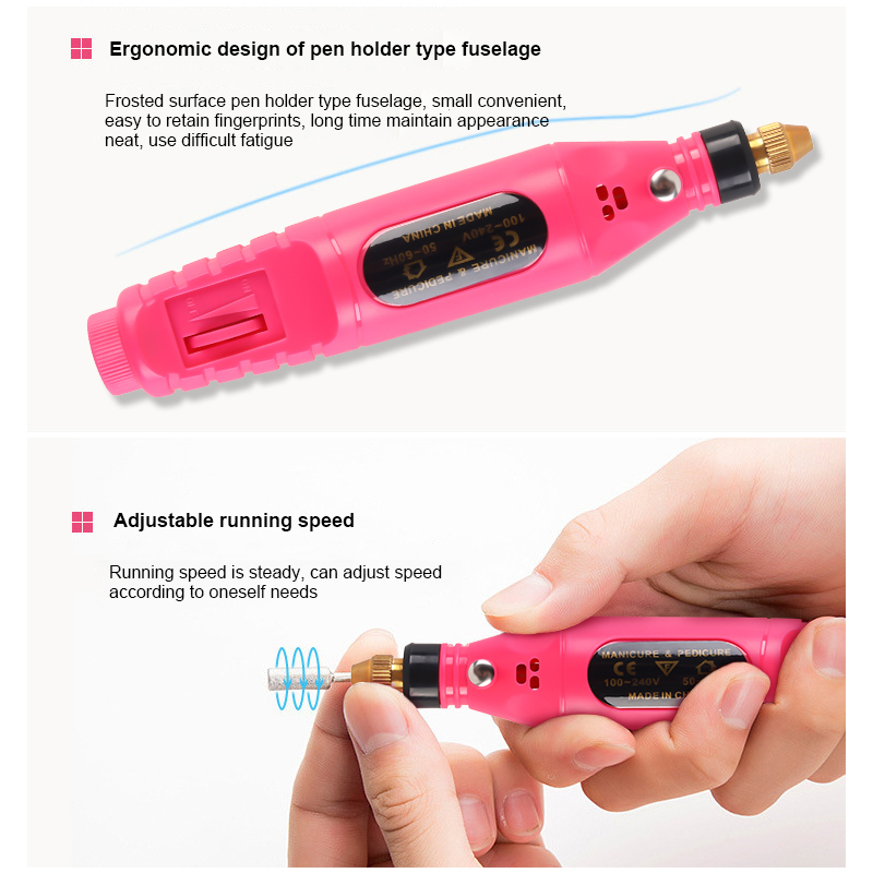 1 Set Professional Electric Nail Drill Machine USB Charging Manicure Kit Polish Grinding Nail Art Manicure Equipment Polisher