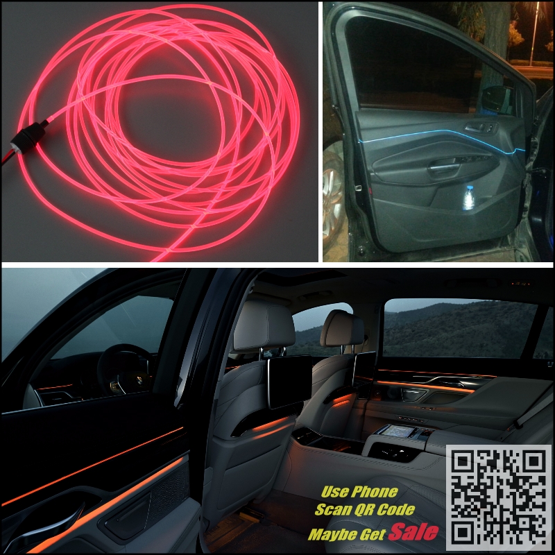 For SEAT Leon Car Interior Ambient Light Panel illumination For Car Inside Cool Tuning Strip Refit Light Optic Fiber Band