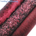 WINE Glitter Fabric, Faux Leather Fabric, Velvet Fabric, Immitation Fur For Bows A4 8"x11" Twinkling Ming XM170