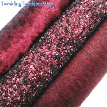 WINE Glitter Fabric, Faux Leather Fabric, Velvet Fabric, Immitation Fur For Bows A4 8