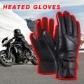 Motorcycle Electric Heated Gloves Windproof Cycling Skiing Warm Heating Gloves USB Powered For Men Women Outdoor Ski Gloves