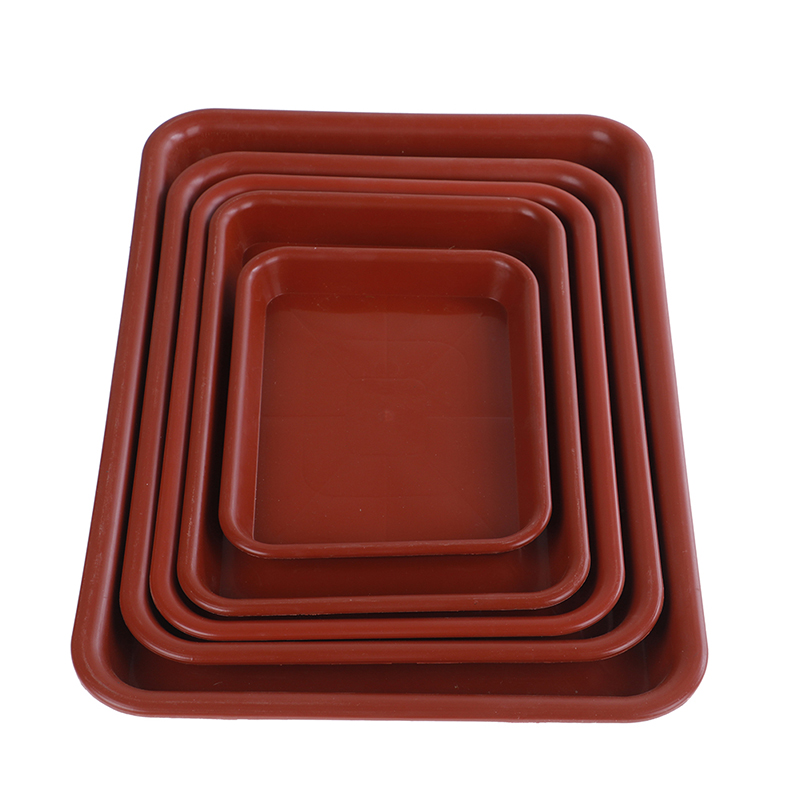 1pc Sand Balcony Flower Pots Tray For Plastic Rectangle Flower Pots Tray Suitable S & M & L red