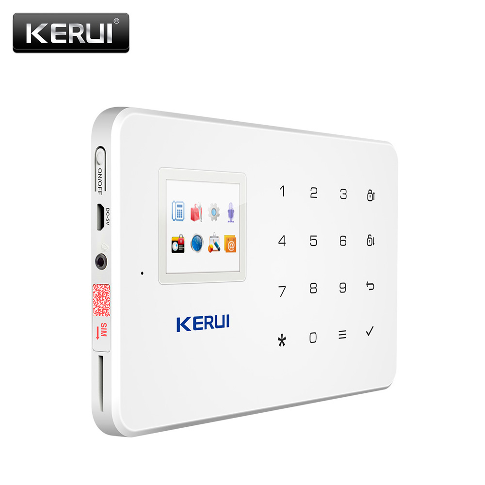 KERUI 1.7 Inch TFT Screen GSM Home Burglar Security Alarm Protection APP Control Built In Siren With Door Sensor Alarm