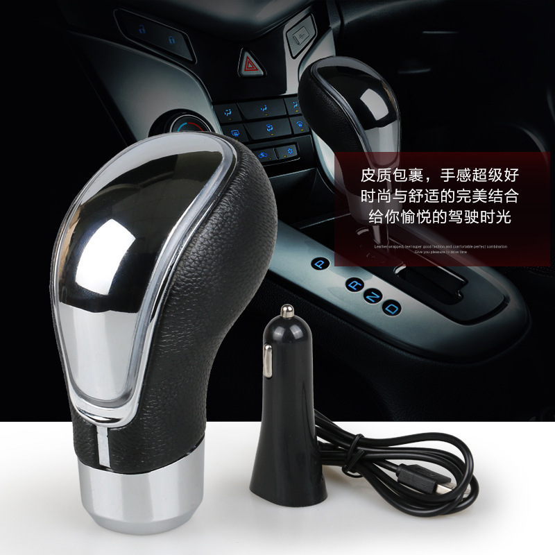 Car Gear Shift Head Manual Gear Automatic Transmission LED Touch Illuminated Gear Shift Head With USB Charger And Data Cable