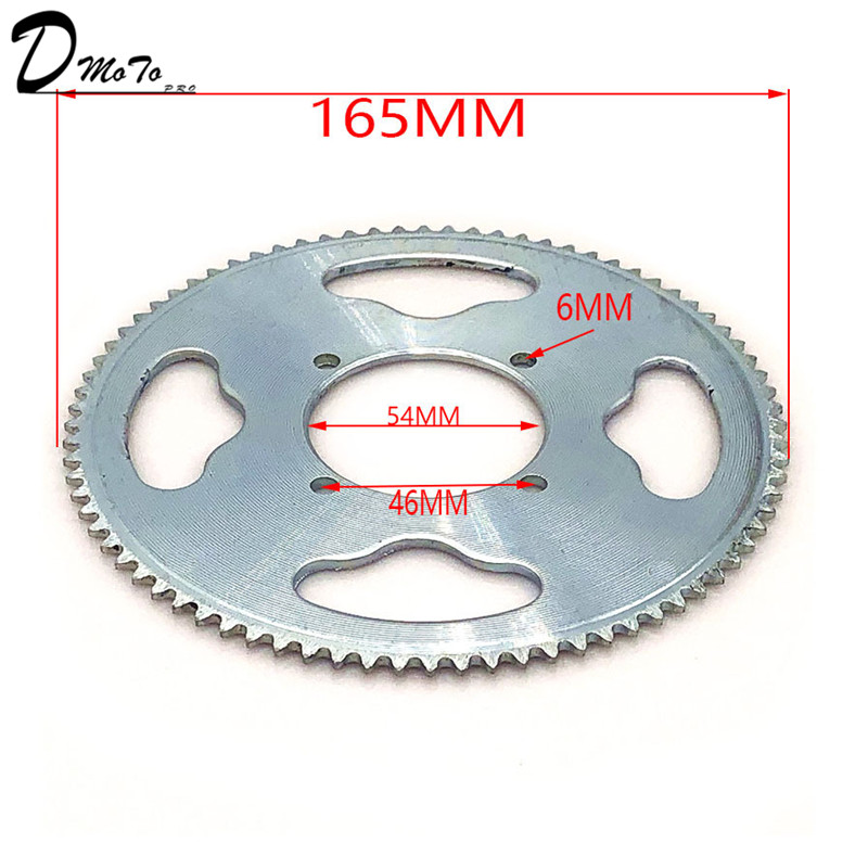 54mm 80 Tooth 25H Rear Chain Sprocket For 2 Stroke 47cc 49cc Engine Chinese Mini ATV Quad 4 Wheeler Pocket Bike Scooter Goped