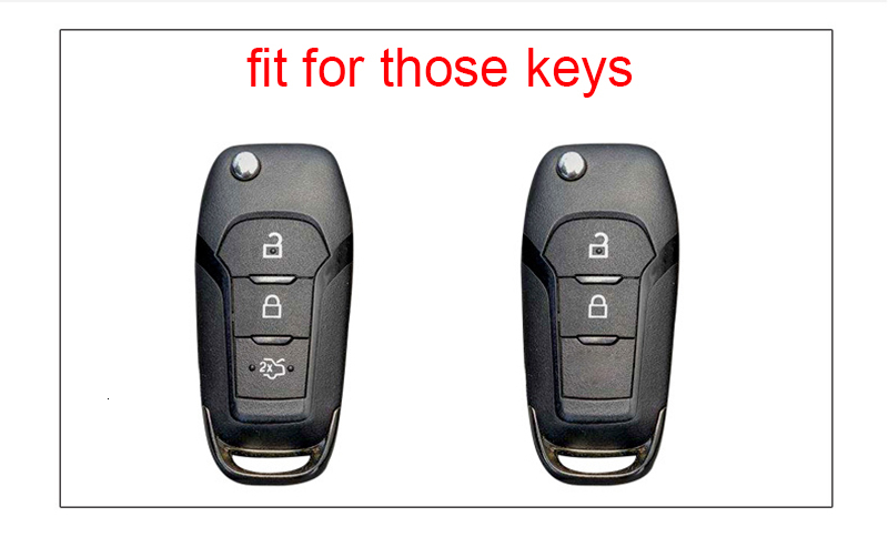 Case Car Key Cover For Ford Fusion Fiesta Escort Mondeo Everest Ranger Accessories Car Keychain Key Cover Cap Holder Protect Set
