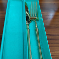 Green knife and fork