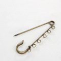 3pcs Bronze Plated 2/3/4/5/6 Hole Brooch Findings Safety Pins Connector Dangle DIY Making Charms Pendant Needle Jewelry C17