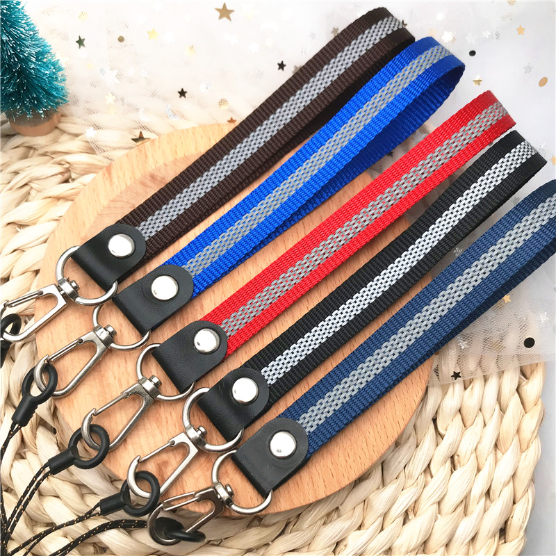 Business Lanyards woven reflective metal hook Wrist Strap For keys ID Card Gym Mobile Phone Straps USB badge holder Hang Rope