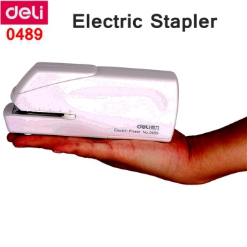 Deli 0489 Electric stapler office student Finance stapler use 24/6-26/6 staples Battery and 110-240VAC dual power suppply