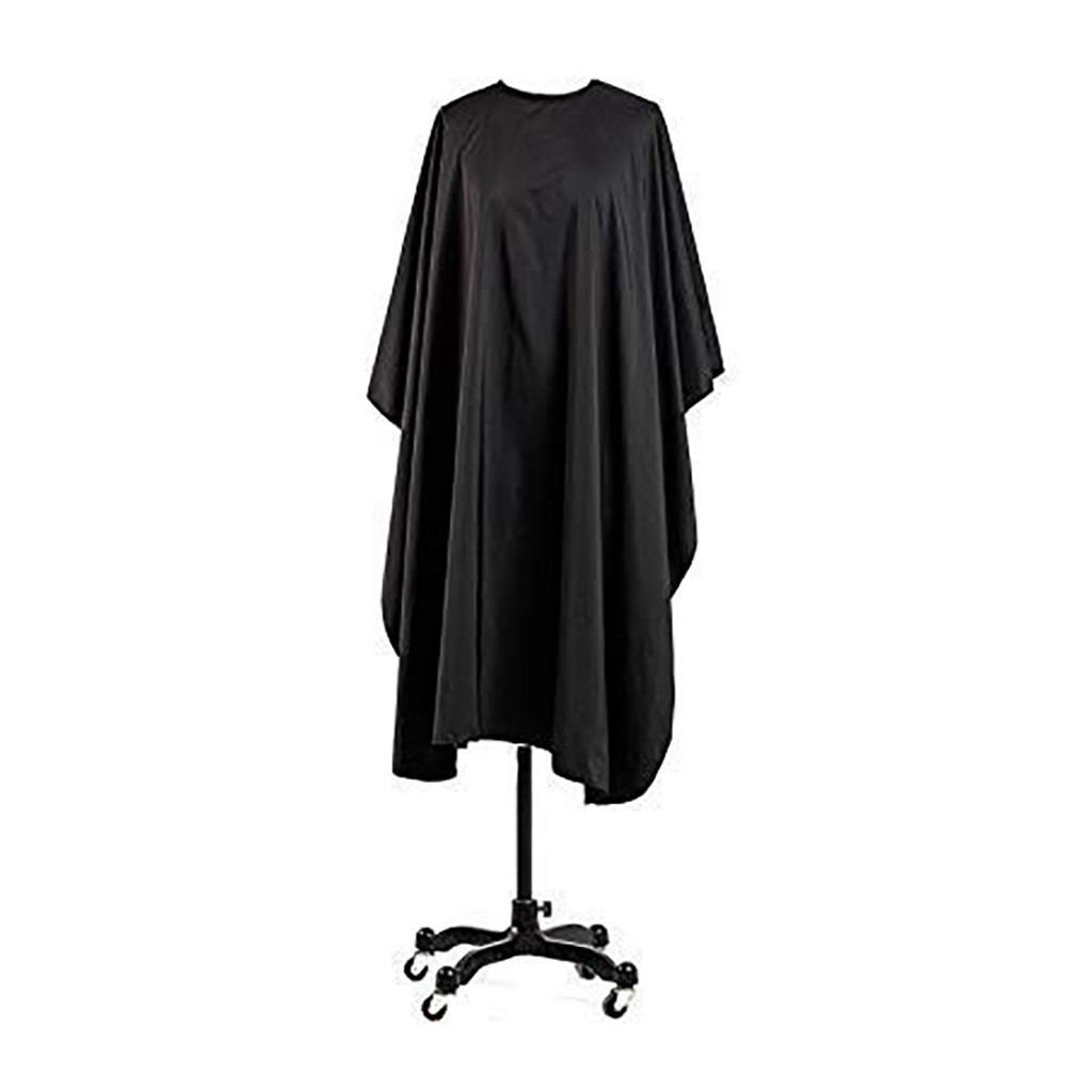 Professional Barber Cape Black Cloth Hair Salon Nylon Shawl with Snap Closure Adjustable Barber Wrap Accessories hairdresser