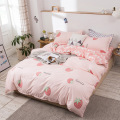 Solid Color Fruit Strawberry Printed Bed Cover Set Duvet Cover Adult Child Bed Sheet Pillowcase Comforter Bedding Set 61077