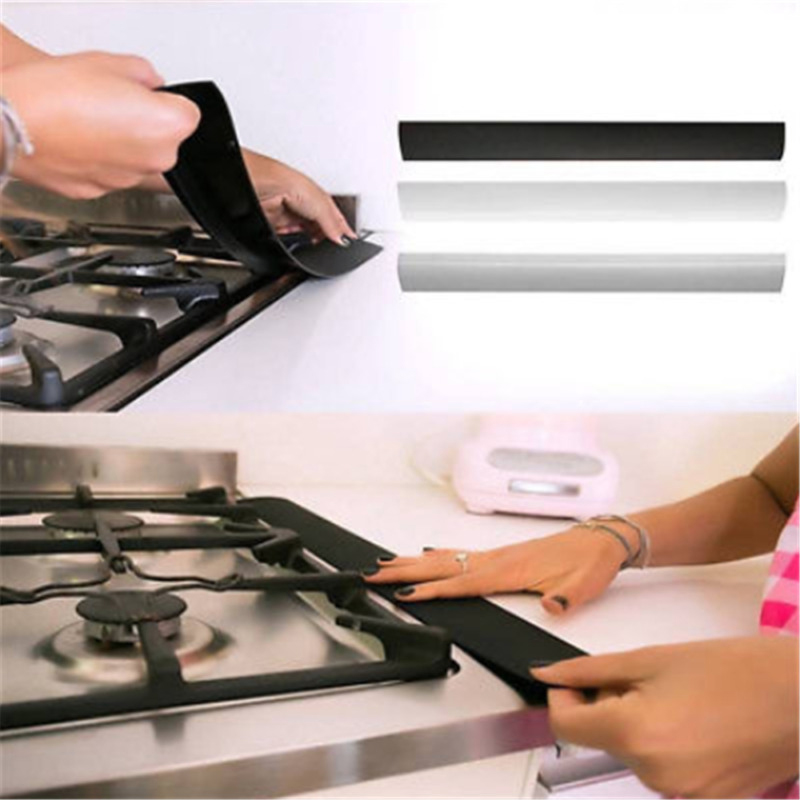 21" Silicone Kitchen Stove Counter Gap Cover Oven Guard Spill Seam Filler Kitchen Baffle Seals Heat Resistant