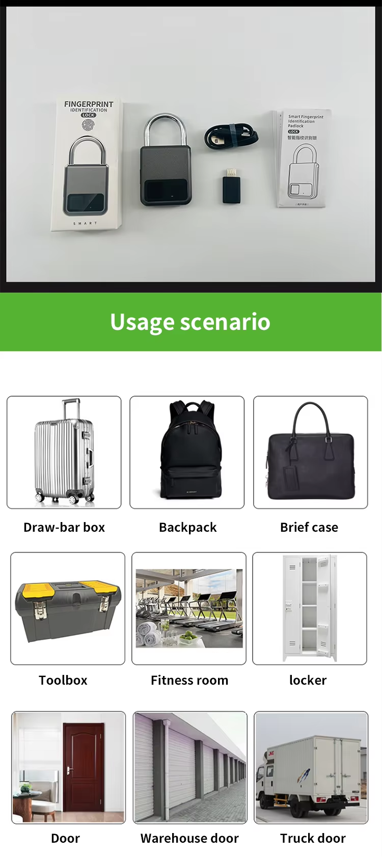 9 biometric Padlock