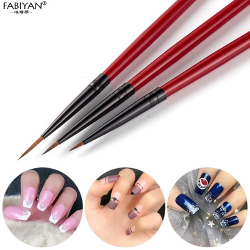 3pcs/set Nail Art Liner Painting Brush Thin Stripe Line Drawing Pen DIY UV Gel Tips French Design Manicure Tool 5/7/11mm