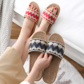 2020 Casual Indoor Slippers For Home Slippers Summer Anti-slip Soft Floor Woman Indoor Flats Shoes Cute Linen Slipper Terlik