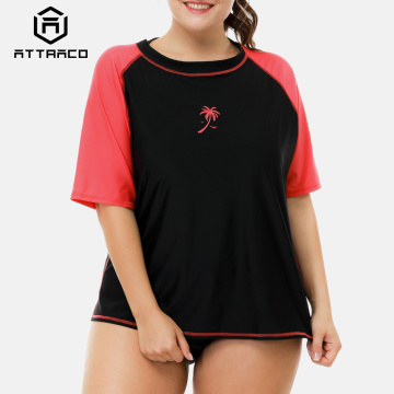 Attraco Women Rashguard Womens Plus Size Swimwear Swimsuit Shirts UPF 50+ UV-Protection Rash Guard Beach Wear