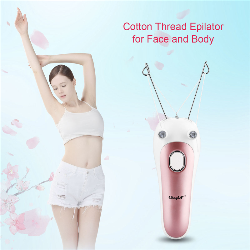 Painless Women Facial Defeatherer Rechargeable Cotton Thread Face Hair Remover Lady Epilator Professional Body Depilation Device