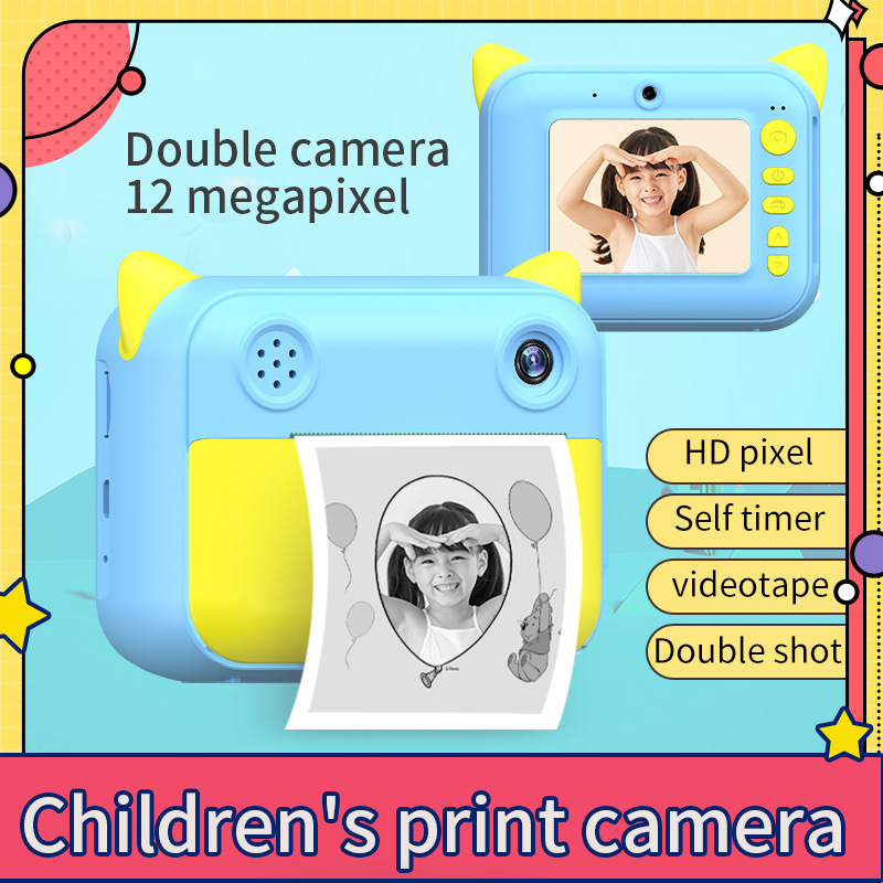 Children Camera Instant Print Camera For Kids Camera 1080P HD Digital Camera with Photo Paper Child Toy Camera For Birthday Gift