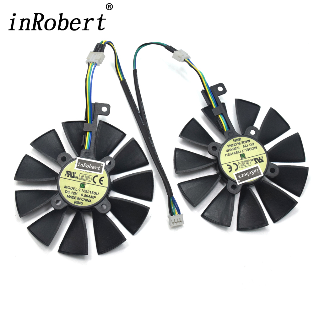New 88MM T129215SU DC 12V 0.50A Cooler Fan For ASUS Strix GTX 1050 1060 1070 1080 GTX 970 RX 480 Graphics Card Cooling Fan
