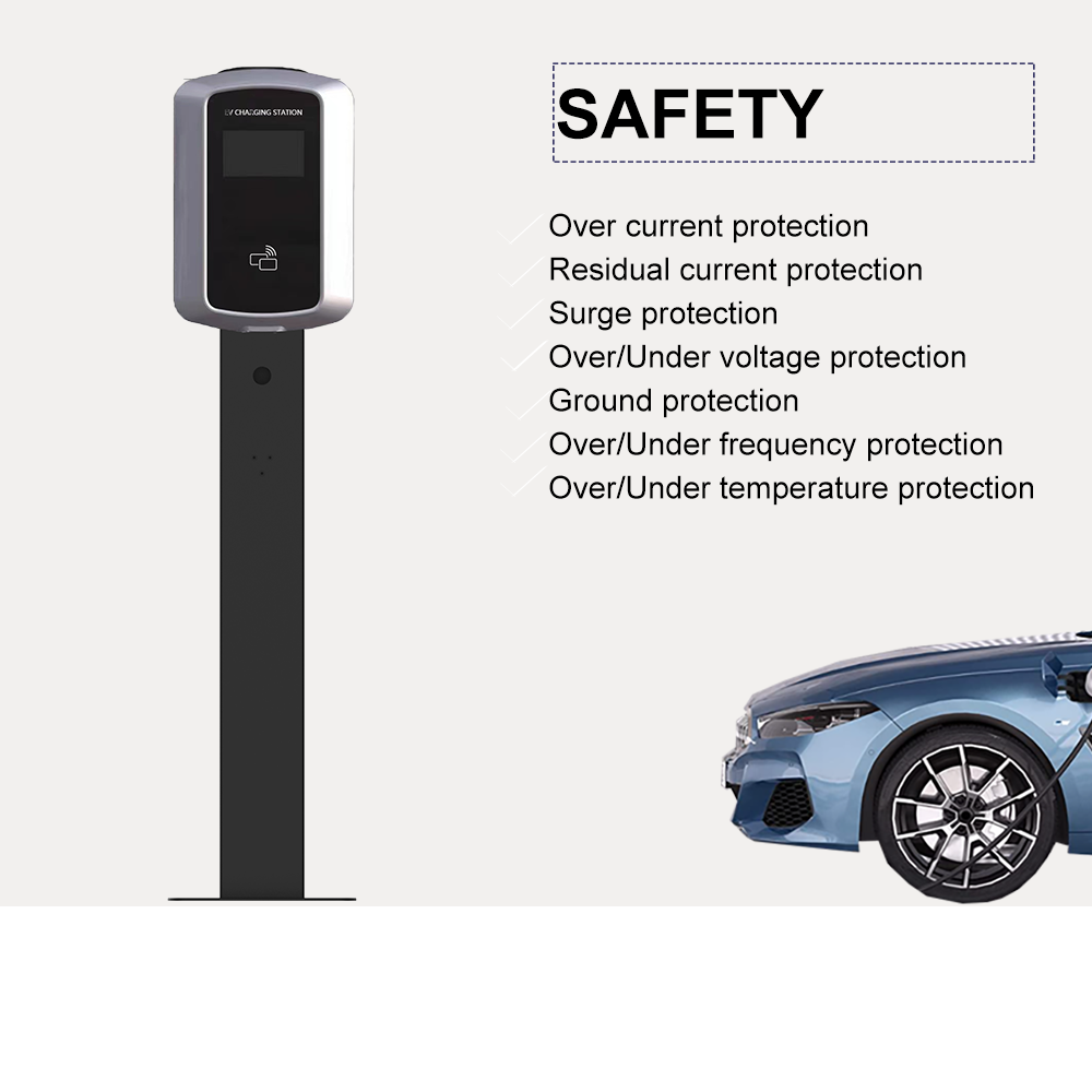 11kW AC Pole-mounted EV Charger European Standard Plugs