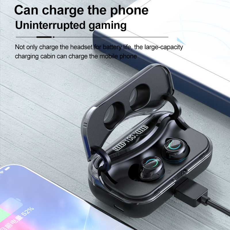 G08 Bluetooth 5.1 Earphone Touch Control Wireless Headphons HiFi IPX7 Waterproof Earbuds Headset with LED Display Charging Box