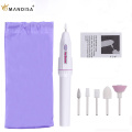 MANDISA 5 in1 Electric Mini Nail File Professional Fingernail Polisher Set Portable Nail Drill Cuticle Cutter For Manicure Tools