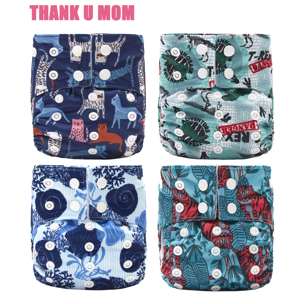 4Pcs Newborn 3-8kg Baby Diaper NB Pocket Cloth Diapers Washable Reusable Nappy Soft Polar Fleece Lining Waterproof PUL