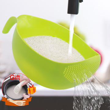 Rice Sieve Plastic Colander Sieve Rice Washing Filter Strainer Basket Kitchen Tools Food Beans Sieve Fruit Bowl Drainer Cleaning