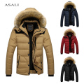 Winter Warm Men Parka Coat Casual Hooded Thick Fur Lined Men's Jacket 2020 Winter Large Size Men's Coats Solid Color Parkas 6XL