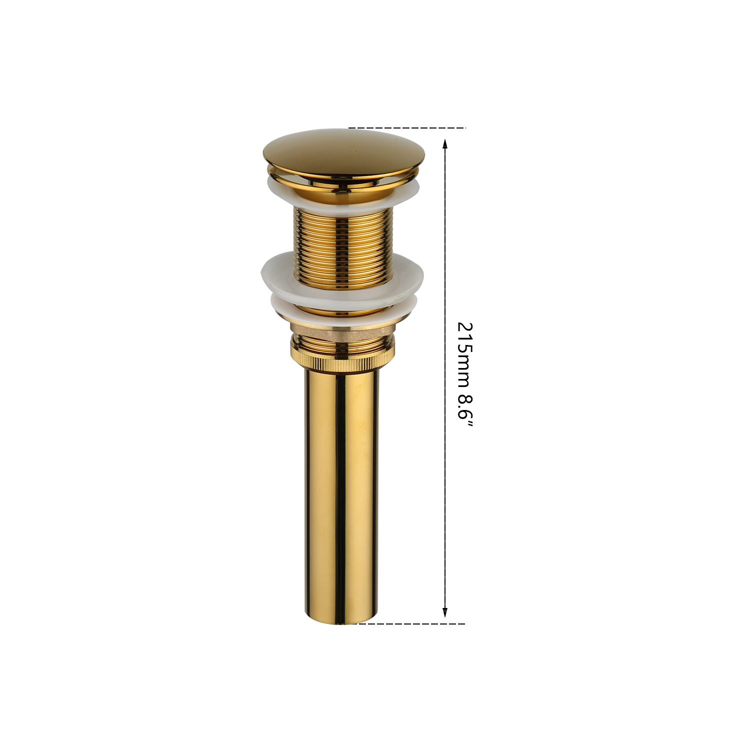 Monite Golden Polished Without Overflow Sink Waste Drain Gold Plated Construction & Real Estate Faucet Accessories Pop Up Drain
