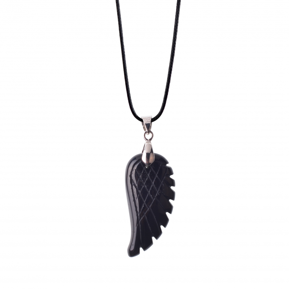 Angel Wing Crystal Pendant Necklaces Adjustable Rope Reiki Healing Stone Natural Gemstone Necklace for Women Men