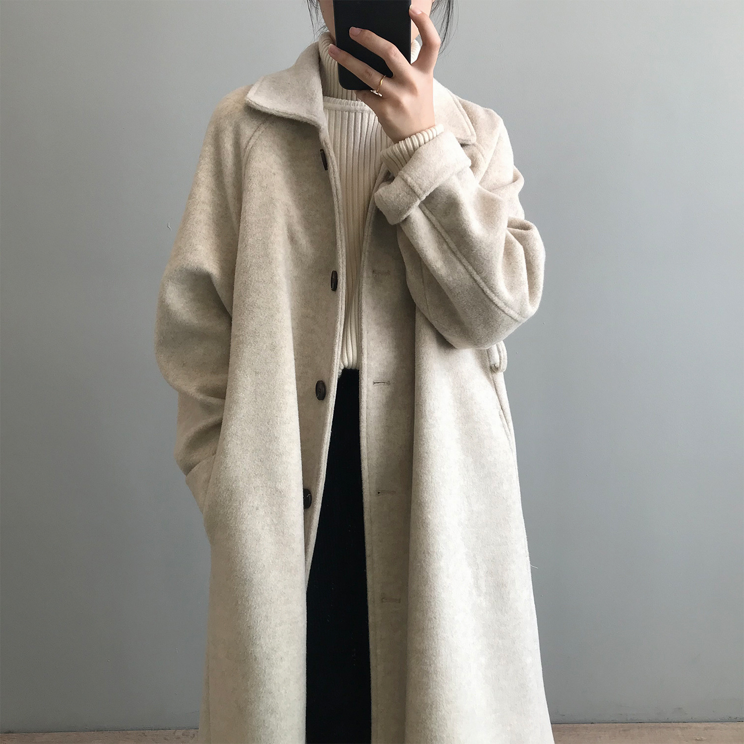 Women's Winter Long Wool Coat Outerwear 2020 Ladies Trench Korean Cashmere Female Loose Warm Clothes Windbreaker Jackets