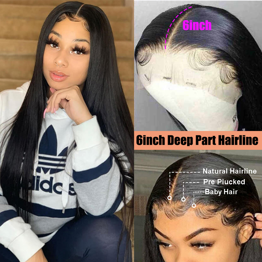 HD Transparent Lace Wigs 13x6 Lace Front Human Hair Wig Lemoda Remy Wig For Women Brazilian 28 Inch Straight Lace Frontal Wig