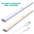 Night Light Wall Lamp 40CM 60LEDs LED PIR Motion Sensor 2 Row Lamp USB Rechargeable Portable For Cupboard Kitchen Wardrobe D30