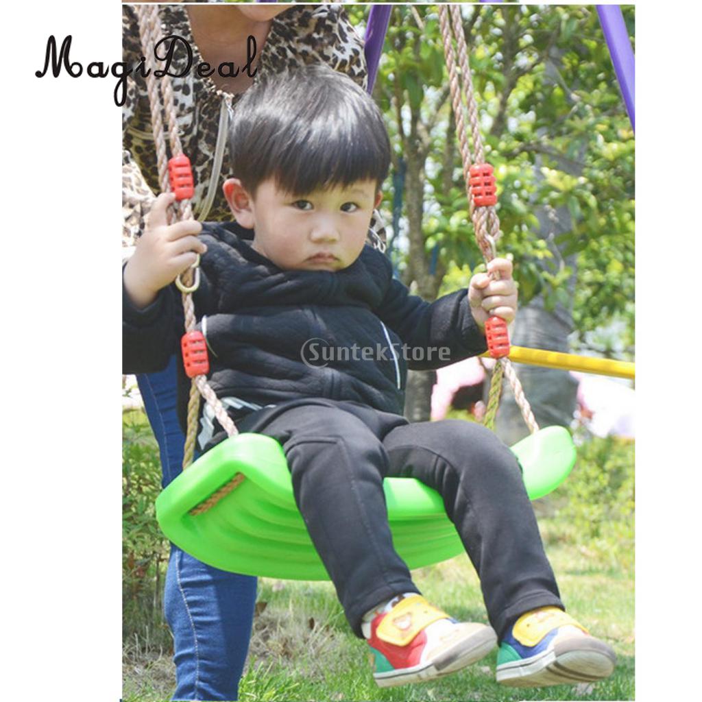 Outdoor Swing Set 4CM Thick Seat with Adjustable Ropes Playground Accessory for Kids Children Outdoor Toy 3Colors