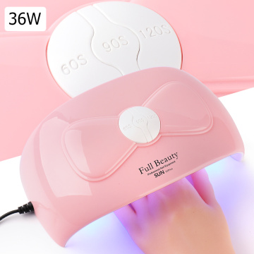 9/36W UV LED Nail Lamp For Manicure Pink Bow Gel Nail Polish Dryer 60/90/120s Auto Sensor Nail Machine Pedicure ToolNFSUN X2plus