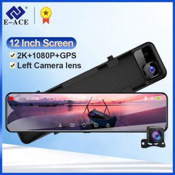E-ACE A45 2K Car Dvr Mirror Dash Cam Video Recorder Sony IMX335 Stream Media Dash Camera Support GPS 1080P Rear view Camera