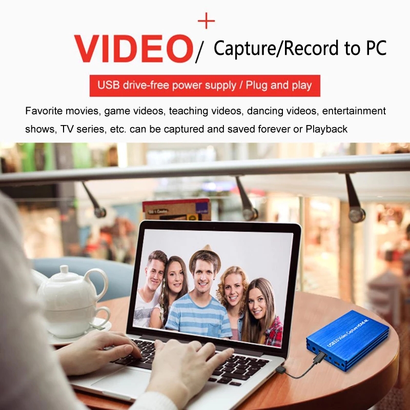 HD 1080P 60fps HDMI Audio Video Capture Card HDMI To USB 3.0 Game Live Streaming Broadcast Recording Plate Mic Input 4K Loop Out