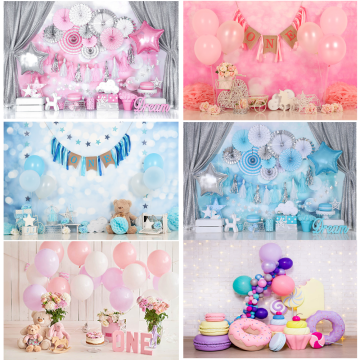 Mehofoto 1st Birthday Photography Background Birthday Balloon Flowers Backdrop Decorations Photocall Background Photo Studio