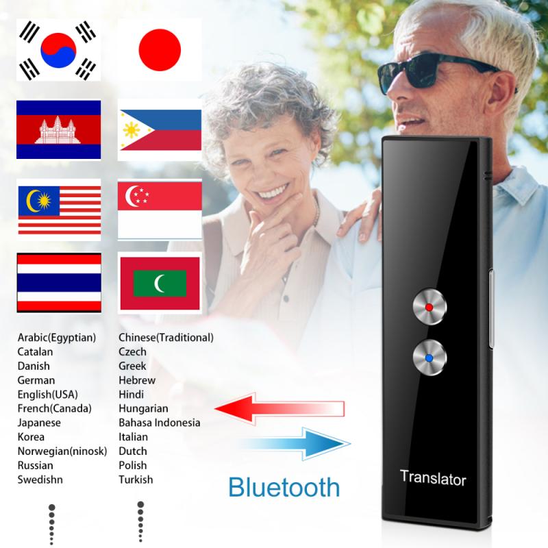 T8 PRO Wireless Smart Translator 68 Languages Two-Way Real Time Instant Voice Translator APP Bluetooth Multi-Language Mini Hot