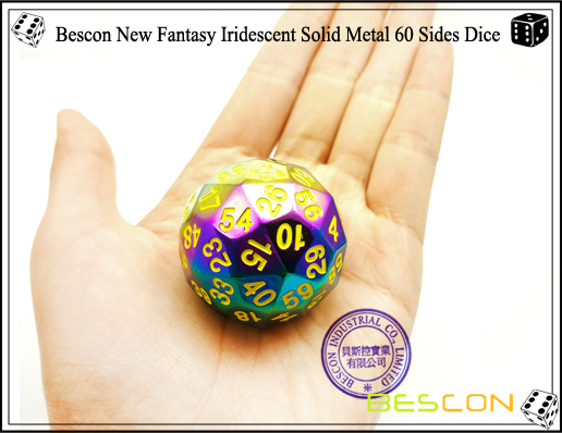 Bescon New Fantasy Iridescent Solid Metal 60 Sides Dice-2