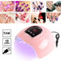 54W Professional UV Gel Nail LED Nail Dryer Polish 3 Timers For Manicure Gel Nail Lamp Drying For Gel Varnish