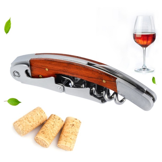 Wood Handle Professional Red Wine Opener Multifunction Portable Screw Corkscrew Wine Bottle Opener Cook Tools Bar Tool Gift