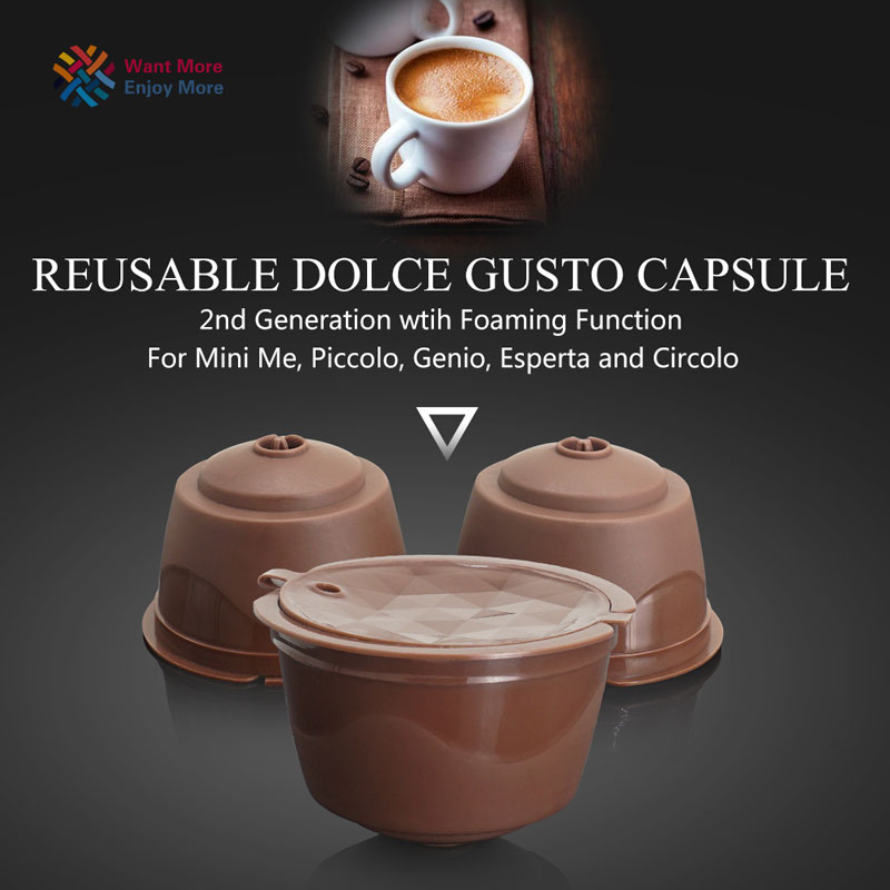 2nd Genaration Dolce Gusto Reusable Coffee Plastic Refillable Compatible Coffee Filter Baskets Capsules Taste Sweet