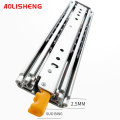 Heavy duty slide rail with lock 76mm width 3 folds ball bearing telescopic Full Extension industrial drawer