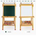 Children's wooden panel double-sided multifunctional easel blackboard double-sided magnetic painted board support type folding l