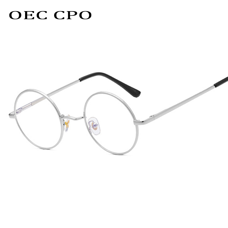 Round Clear Lens Glasses Women Computer Glasses Men Spectacle Frames Anti Blue Light Goggles Anti Glare Eyeglasses Metal Frame