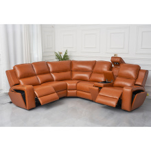 Living Room Leather Electric Corner Recliner Sofa Set