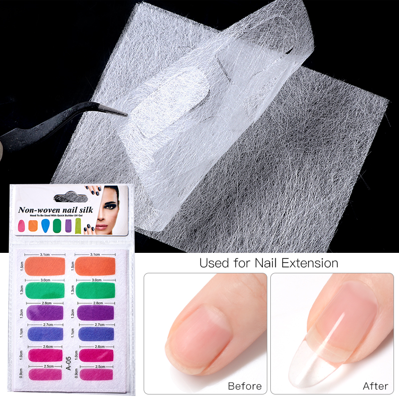 Silk Fiberglass Nail Form Multi-color Non-woven Silks for Acrylic Gel Extension French Fiberglass Nail Form Nail Art Tools